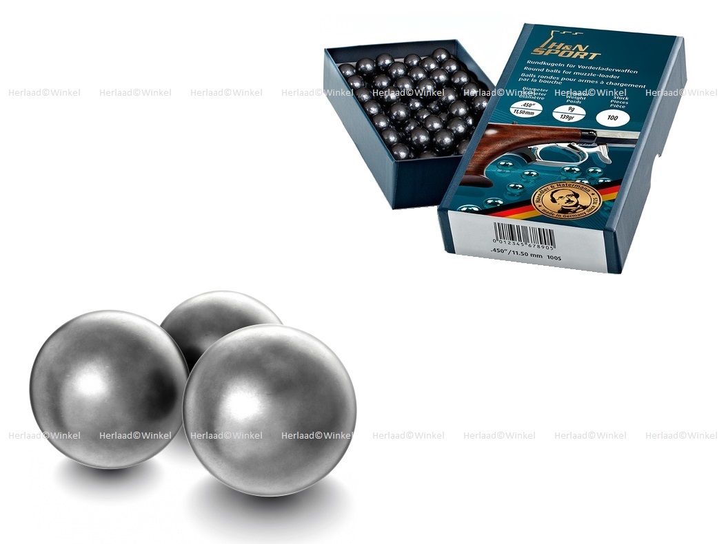 HN-Sport LODEN ROND BALLEN kaliber .454, 11.55mm verpakking 100